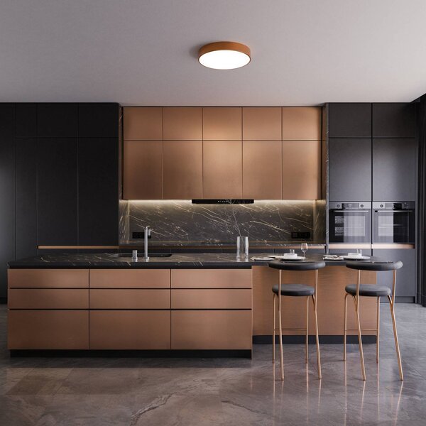 TEMAR LIGHTING Cleo 400 mennyezeti világítás, IP54, Ø 40 cm réz, dimmelhető, Réz, Nappali / Étkező, fém