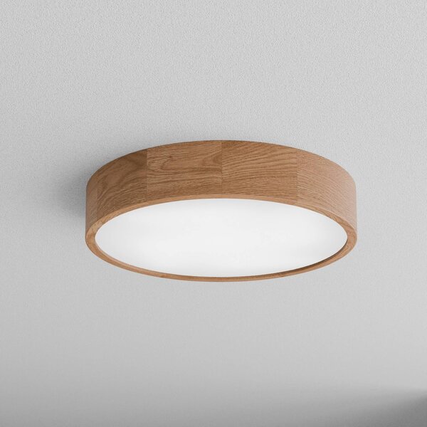 TEMAR LIGHTING Cleo DR475 mennyezeti világítás, IP54, Ø 47,5 cm, tölgyfa, E27, dimmelhető, Világos fa, Fürdőszoba, Fa