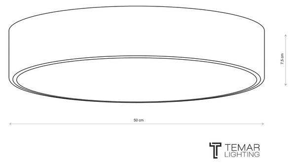 TEMAR LIGHTING Cleo 500 mennyezeti lámpa, fehér, érzékelő, IP20, Ø 50 cm, fém, Fehér / opál, Nappali / Étkező, fém, Modern