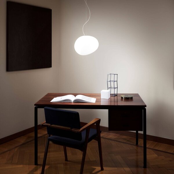 Foscarini Gregg media LED lógó világítás, dimmelhető fényerővel,, Fehér / opál, Nappali / Étkező, Üveg, Dizájn