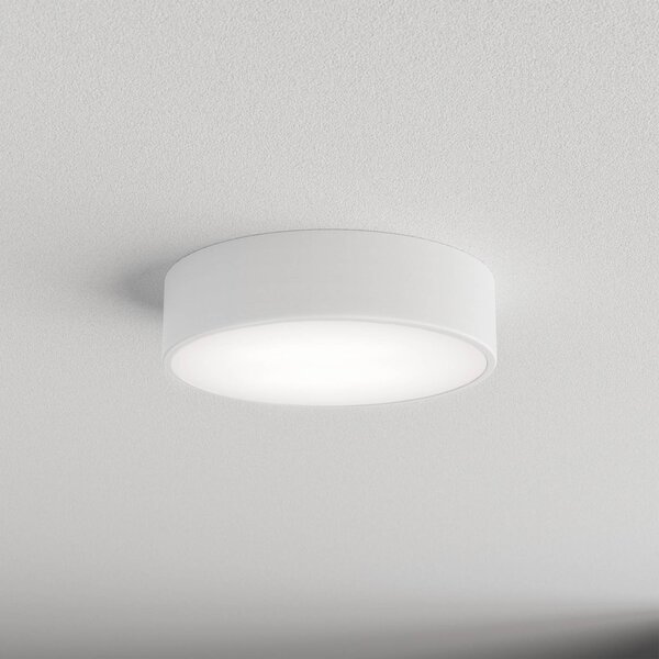 TEMAR LIGHTING Cleo 300 mennyezeti világítás, IP54, Ø 30 cm, fehér, dimmelhető, Fehér / opál, Nappali / Étkező, fém, Modern