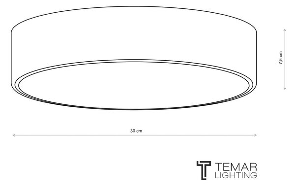 TEMAR LIGHTING Cleo mennyezeti világítás, Ø 30 cm, IP20, fehér, fém, E27, dimmelhető, Fehér / opál, Nappali / Étkező, Modern
