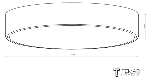TEMAR LIGHTING Cleo 600 mennyezeti világítás, Ø 60 cm, réz, dimmelhető, Réz, Nappali / Étkező, fém