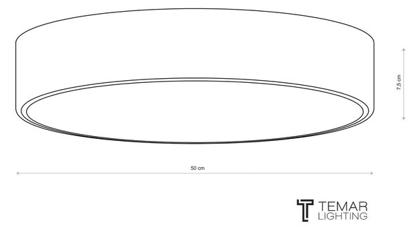 TEMAR LIGHTING Cleo mennyezeti világítás, Ø 50 cm, IP54, fekete, fém, E27, dimmelhető, Fekete, Fürdőszoba, fém