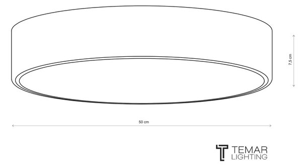 TEMAR LIGHTING Cleo mennyezeti világítás, Ø 50 cm, IP20, fekete, fém, E27, dimmelhető, Fekete, Nappali / Étkező, Modern