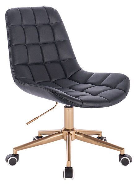 HR590K Fekete modern műbőr szék arany lábbal