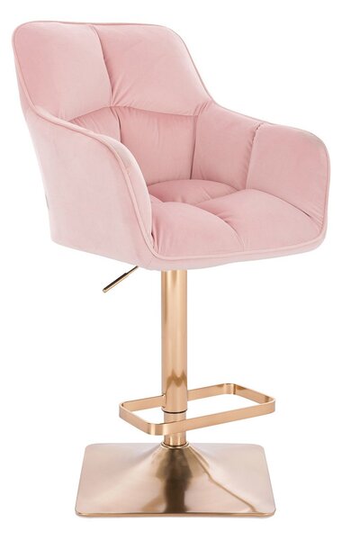 HR550KW Rózsaszín modern velúr szék arany lábbal