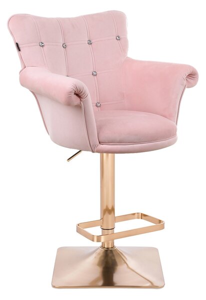 HR804KW Rózsaszín modern velúr szék arany lábbal