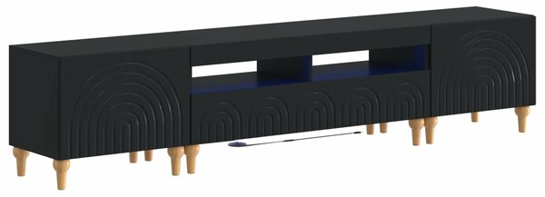 VidaXL 3 darabos LED TV szekrény Fekete Szerelt Fa