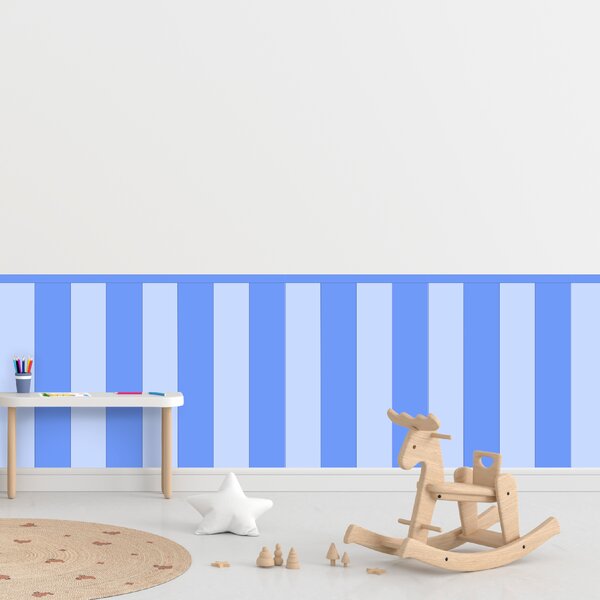 PIPPER. Textil öntapadó tapéta - Egy téglalap - Kék szín Méret: 100cm, Szín: Sötét