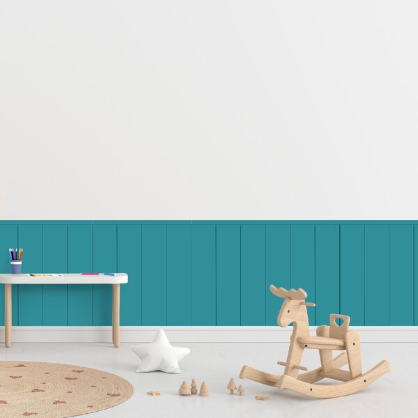 PIPPER. Textil öntapadó tapéta - Egy téglalap - Kék-zöld színű Méret: 100cm, Szín: Sötét