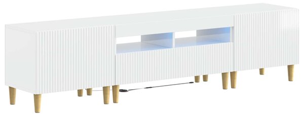 VidaXL 5 darabos LED TV szekrény Magasfényű Fehér Szerelt Fa