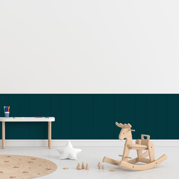 PIPPER. Textil öntapadó tapéta - Egy téglalap - Kék-zöld színű Méret: 100cm, Szín: Sötét