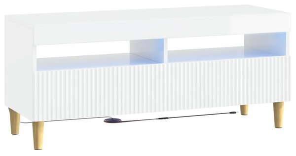 VidaXL 5 darabos LED TV szekrény Magasfényű Fehér Szerelt Fa