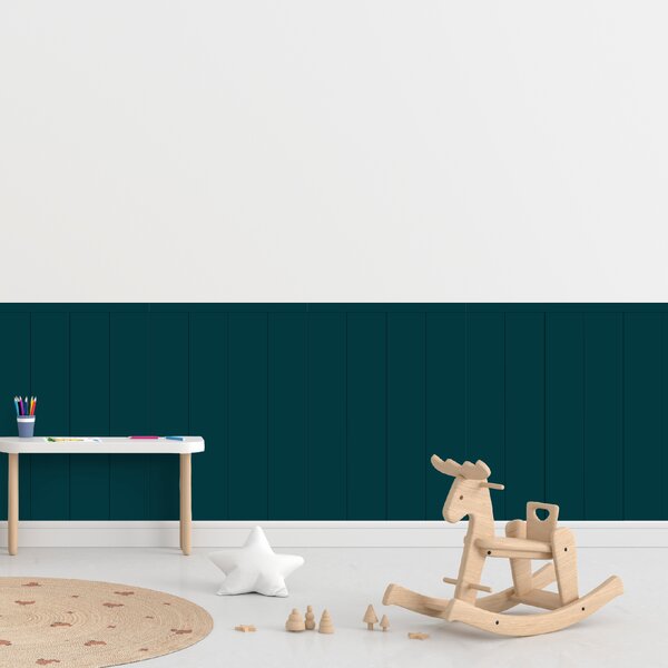 PIPPER. Textil öntapadó tapéta - Egy téglalap - Kék-zöld színű Méret: 100cm, Szín: Sötét