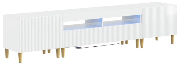 VidaXL 5 darabos LED TV szekrény Magasfényű Fehér Szerelt Fa