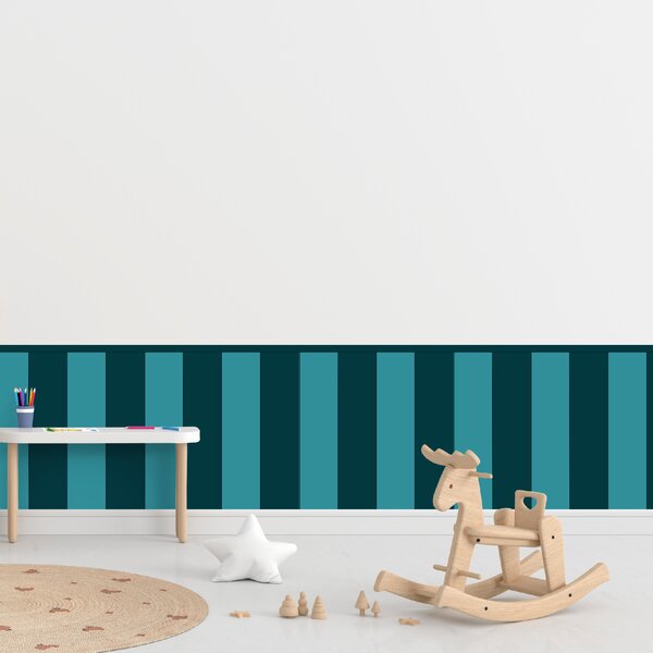 PIPPER. Textil öntapadó tapéta - Egy téglalap - Kék-zöld színű Méret: 100cm, Szín: Sötét