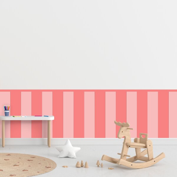PIPPER. Textil öntapadó tapéta - Egy téglalap - Rózsaszín színű Méret: 80cm, Szín: Sápadt