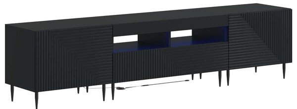 VidaXL 3 darabos LED TV szekrény Fekete Szerelt Fa
