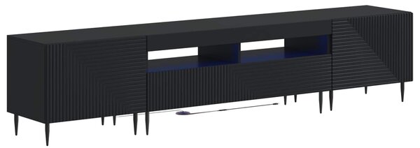 VidaXL 3 darabos LED TV szekrény Fekete Szerelt Fa