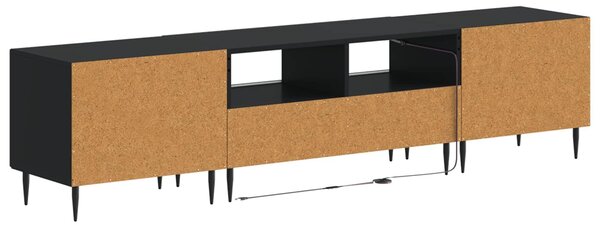 VidaXL 3 darabos LED TV szekrény Fekete Szerelt Fa