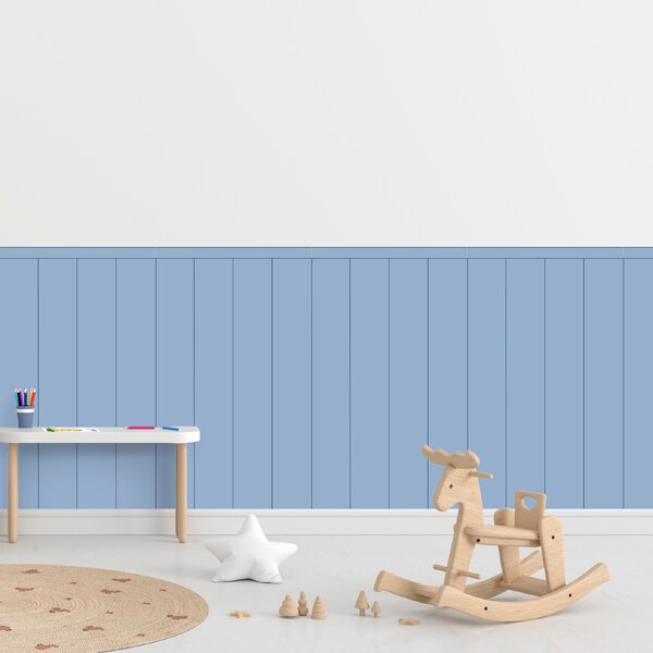 PIPPER. Textil öntapadó tapéta - Egy téglalap - Acélkék színű Méret: 100cm, Szín: Sápadt