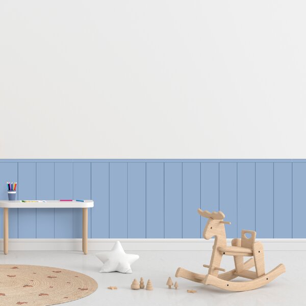 PIPPER. Textil öntapadó tapéta - Egy téglalap - Acélkék színű Méret: 100cm, Szín: Sápadt