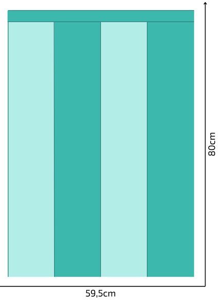 PIPPER. Textil öntapadó tapéta - Egy téglalap - Türkiz színű Méret: 100cm, Szín: Kombináció