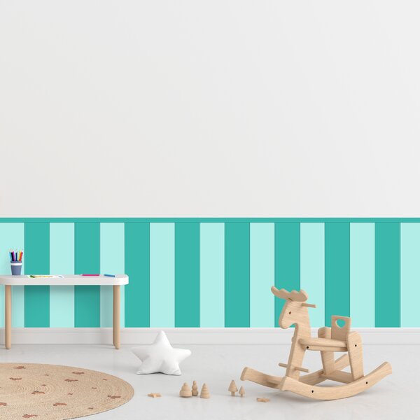 PIPPER. Textil öntapadó tapéta - Egy téglalap - Türkiz színű Méret: 100cm, Szín: Kombináció