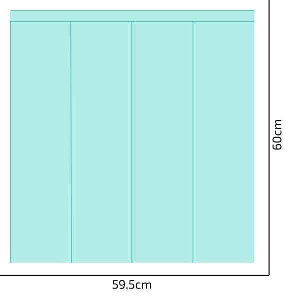 PIPPER. Textil öntapadó tapéta - Egy téglalap - Türkiz színű Méret: 100cm, Szín: Kombináció