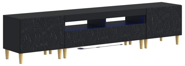 VidaXL 5 darabos LED TV szekrény Fekete Szerelt Fa