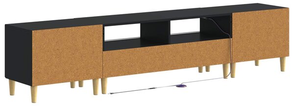 VidaXL 5 darabos LED TV szekrény Fekete Szerelt Fa