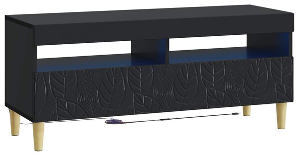 VidaXL 5 darabos LED TV szekrény Fekete Szerelt Fa