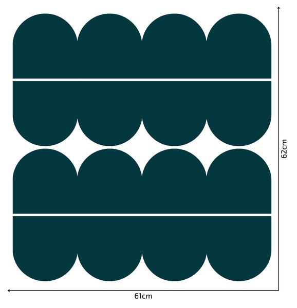 PIPPER. Textil öntapadó tapéta - Mini Ív - Kék-zöld színű Szín: Sápadt