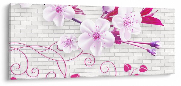 Virággal ellátott gally képe (120x50 cm)