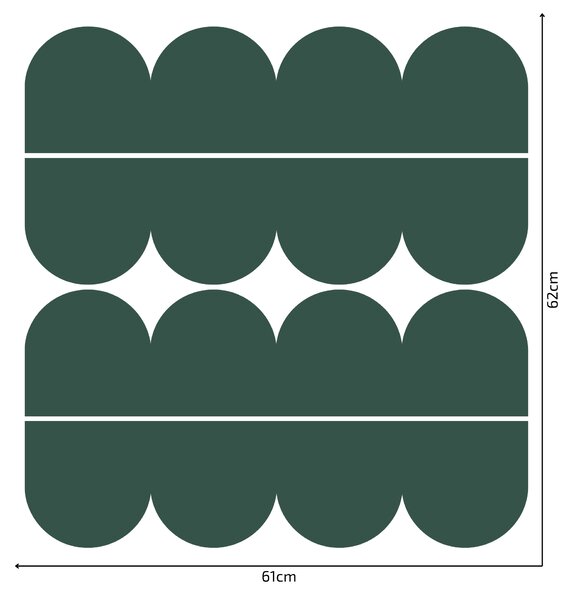 PIPPER. Textil öntapadó tapéta - Mini Ív - Zöld szín Szín: Sápadt