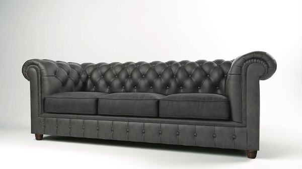 Antracitszürke bársony kanapé 230 cm Cambridge – Ropez
