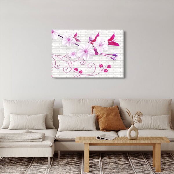 Virággal ellátott gally képe (90x60 cm)