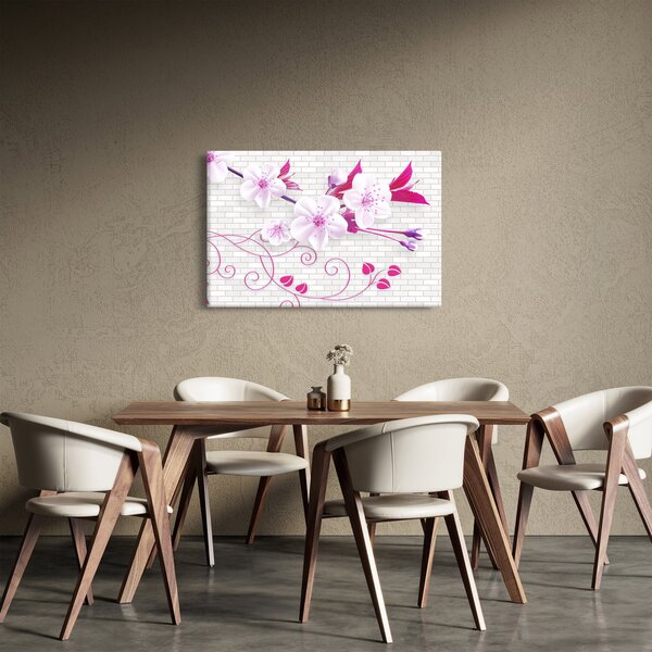 Virággal ellátott gally képe (90x60 cm)