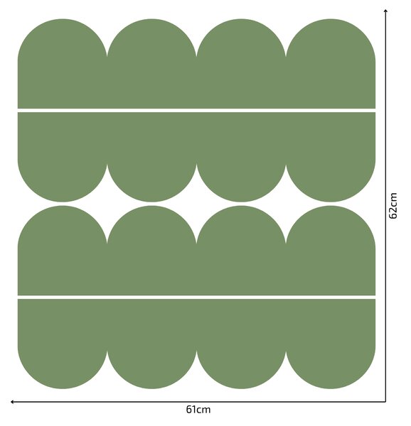 PIPPER. Textil öntapadó tapéta - Mini Ív - Zöld szín Szín: Sápadt