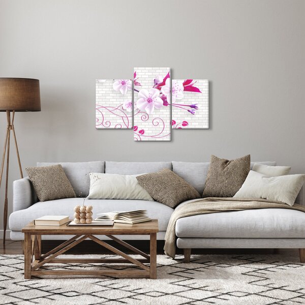 Virággal ellátott gally képe (90x60 cm)