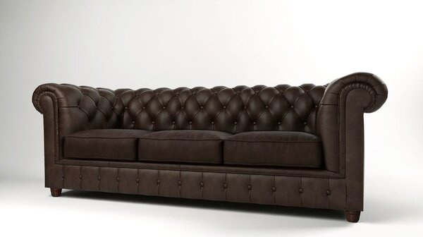 Sötétbarna bársony kanapé 230 cm Cambridge – Ropez