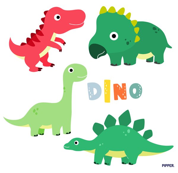 PIPPER. Textil falmatrica "Baby dinoszauruszok 2"