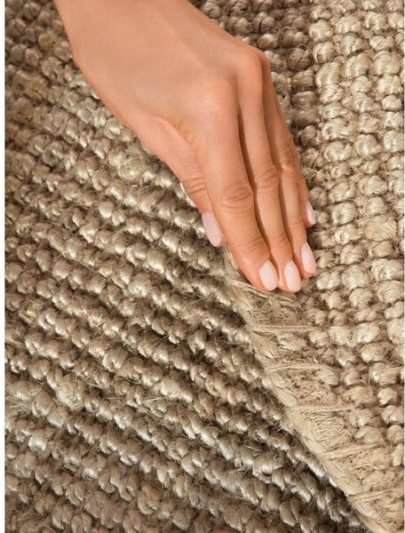 Krémszínű juta kerek szőnyeg ø 160 cm Bouclé Jaipur – Hanse Home