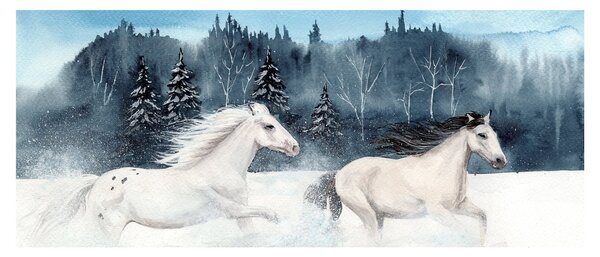 Festett lovak képe (120x50 cm)