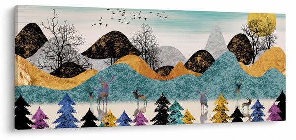 Grafikus kép szarvas (120x50 cm)