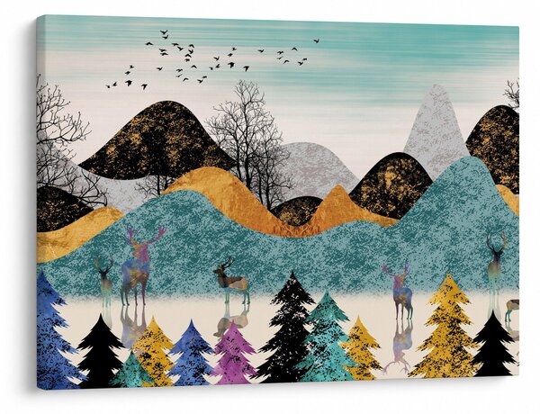 Grafikus kép szarvas (70x50 cm)