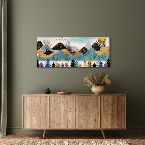 Grafikus kép szarvas (120x50 cm)
