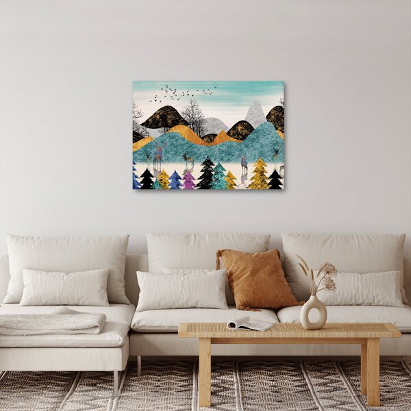 Grafikus kép szarvas (70x50 cm)