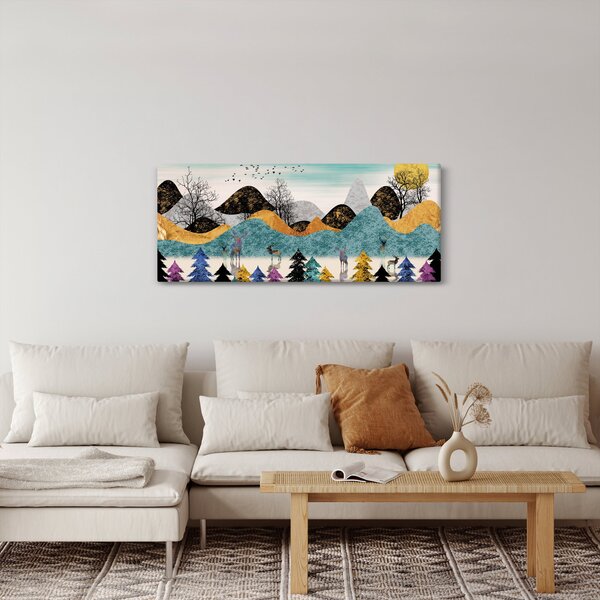 Grafikus kép szarvas (120x50 cm)